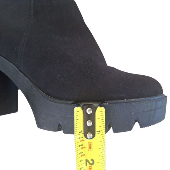 ASOS Chunky Heel Boots Black Suede Chelsea US size 8 - Picture 6 of 16